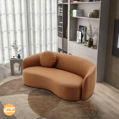 Vista Cognac Leather Japandi Sofa