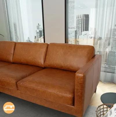 Hawthorne Sectional Left Leather Sofa - Waxy Cognac