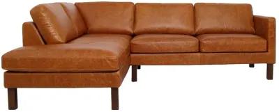 Hawthorne Sectional Left Leather Sofa - Waxy Cognac