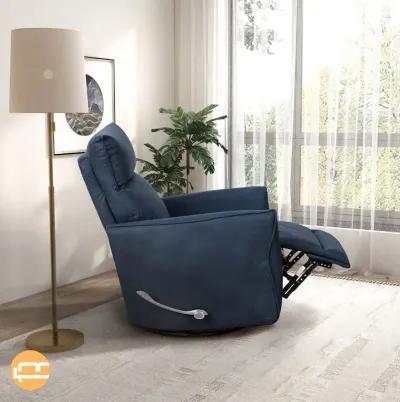 Bandera Swivel Glider Recliner Chair - Midnight Blue Linen