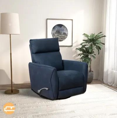 Bandera Swivel Glider Recliner Chair - Midnight Blue Linen