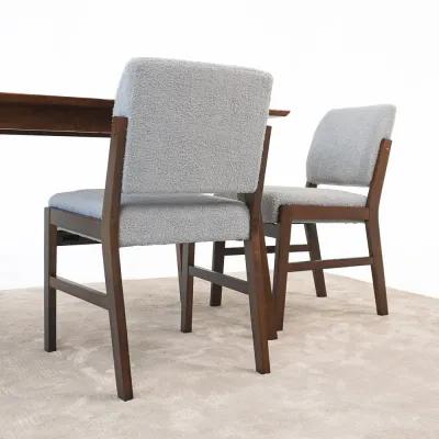 Bernard Dining Chair Set of 2 - Light Grey Boucle