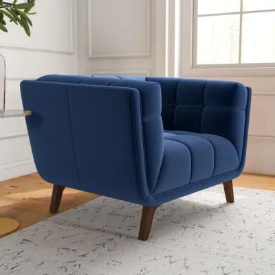 Kano Navy Blue Velvet Lounge Chair