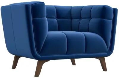 Kano Navy Blue Velvet Lounge Chair