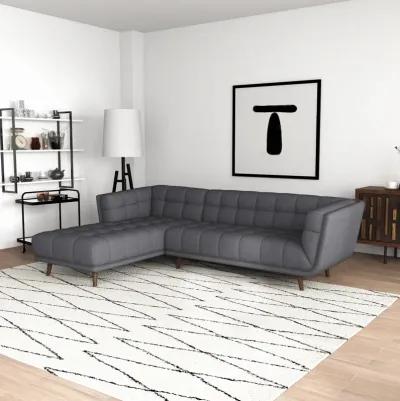 Kano Dark Gray Fabric Sectional Sofa Left Facing Chaise