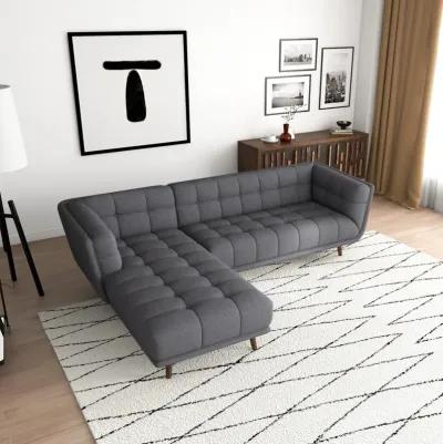 Kano Dark Gray Fabric Sectional Sofa Left Facing Chaise