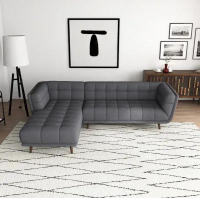 Kano Dark Gray Fabric Sectional Sofa Left Facing Chaise