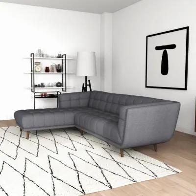 Kano Dark Gray Fabric Sectional Sofa Left Facing Chaise