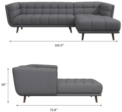 Kano Dark Gray Fabric Sectional Sofa Left Facing Chaise