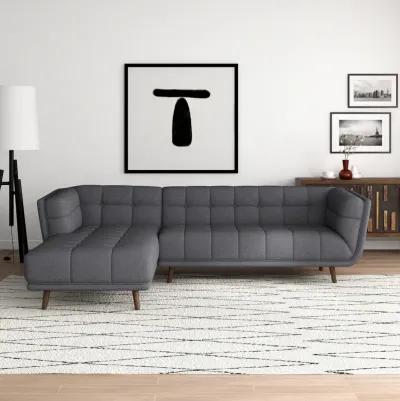 Kano Dark Gray Fabric Sectional Sofa Left Facing Chaise