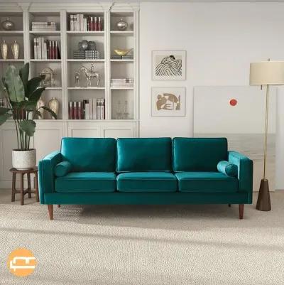 Fordham Teal Velvet Sofa