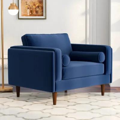 Fordham Navy Blue Velvet Lounge Chair