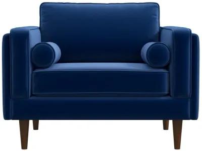 Fordham Navy Blue Velvet Lounge Chair