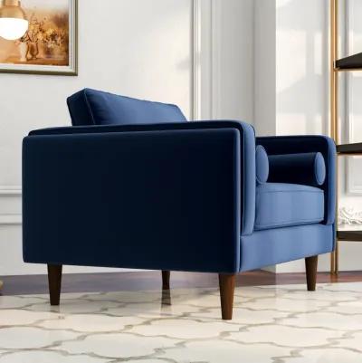 Fordham Navy Blue Velvet Lounge Chair