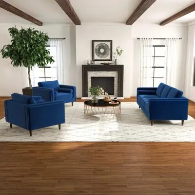 Fordham Navy Blue Velvet Lounge Chair