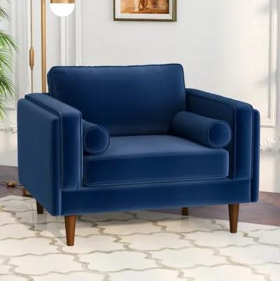 Fordham Navy Blue Velvet Lounge Chair