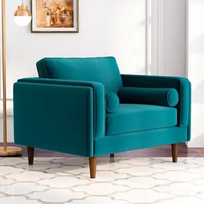 Fordham Teal Velvet Lounge Chair