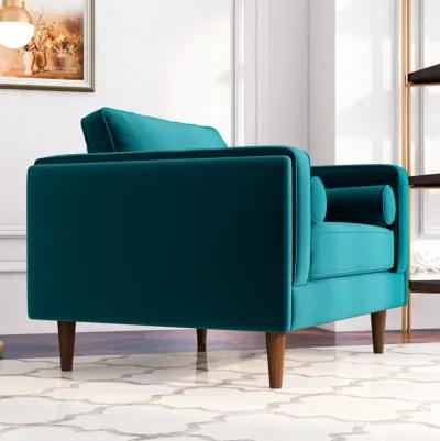 Fordham Teal Velvet Lounge Chair