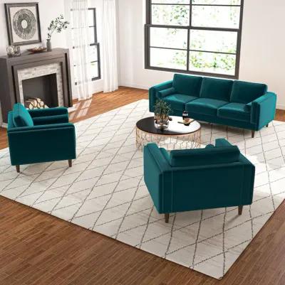 Fordham Teal Velvet Lounge Chair