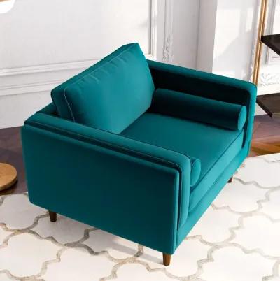 Fordham Teal Velvet Lounge Chair