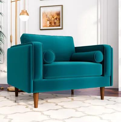 Fordham Teal Velvet Lounge Chair