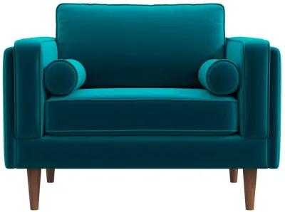 Fordham Teal Velvet Lounge Chair