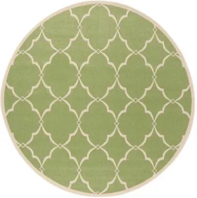 LINDEN 125 Collection LND125X-6R Olive / Cream 6'-7" X 6'-7" Round