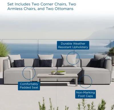 Saybrook Outdoor Patio Upholstered 6-Piece Sectional Sofa