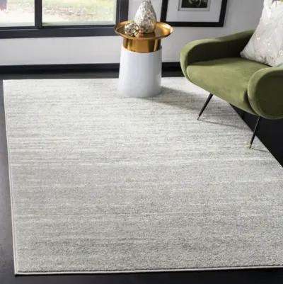 Adirondack Contemporary Light Grey / Grey 3' X 3' Round Powerloomed Rug