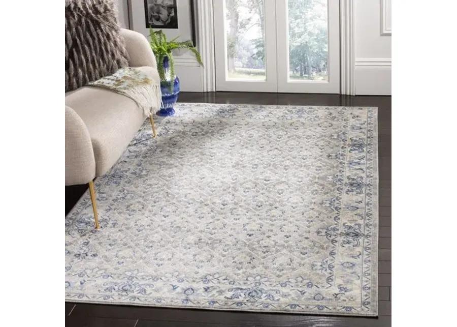 Brentwood 869 Light Grey / Blue 9' X 9' Square Square Powerloomed Rug