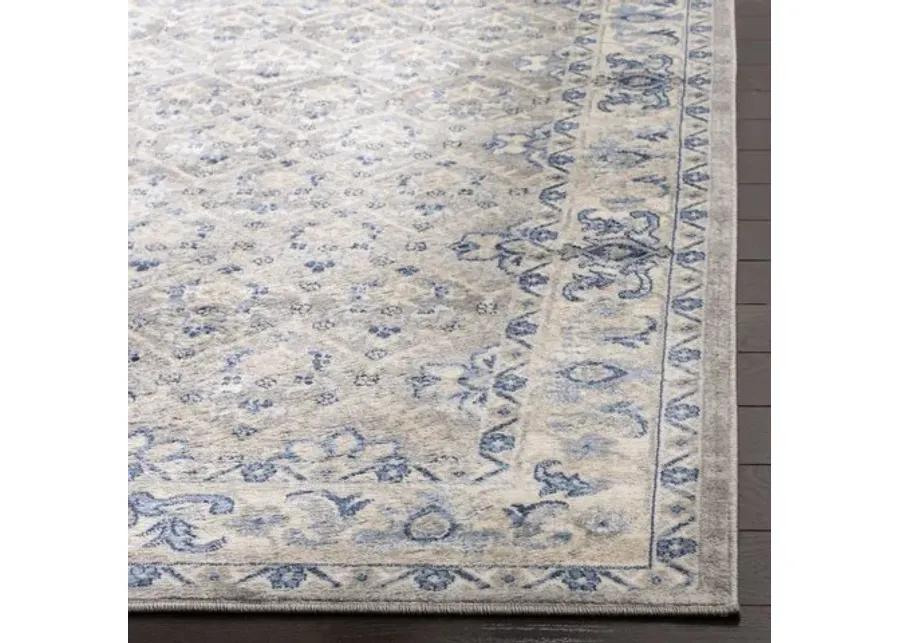 Brentwood 869 Light Grey / Blue 9' X 9' Square Square Powerloomed Rug