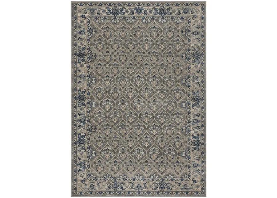 Brentwood 869 Light Grey / Blue 9' X 9' Square Square Powerloomed Rug