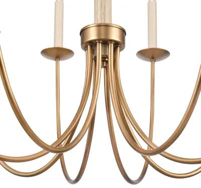 Neville 28'' Wide 8-Light Chandelier - Natural Brass