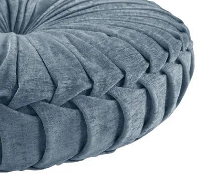 Intelligent Design Loretta Aqua Poly Chenille Round Floor Pillow Cushion