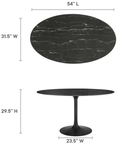 Lippa 54" Oval Artificial Marble Dining Table