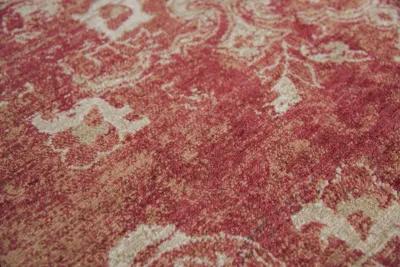 Gossamer Red Medallion Distress 100% New Zealand Wool 2'6" x 8' Runner Rug