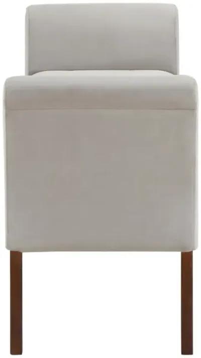 Farrah Upholstered Rolled Arms Storage Bench Beige and Brown