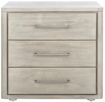 Rosey 3 Drawer Wood Nightstand