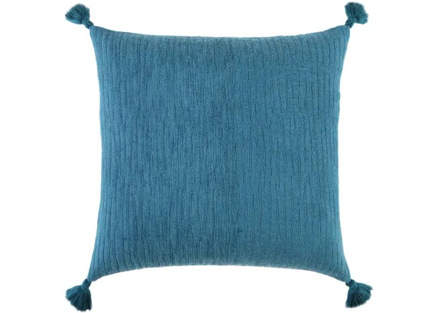 Solid With Tonal Abstract Pattern Teal Pillow