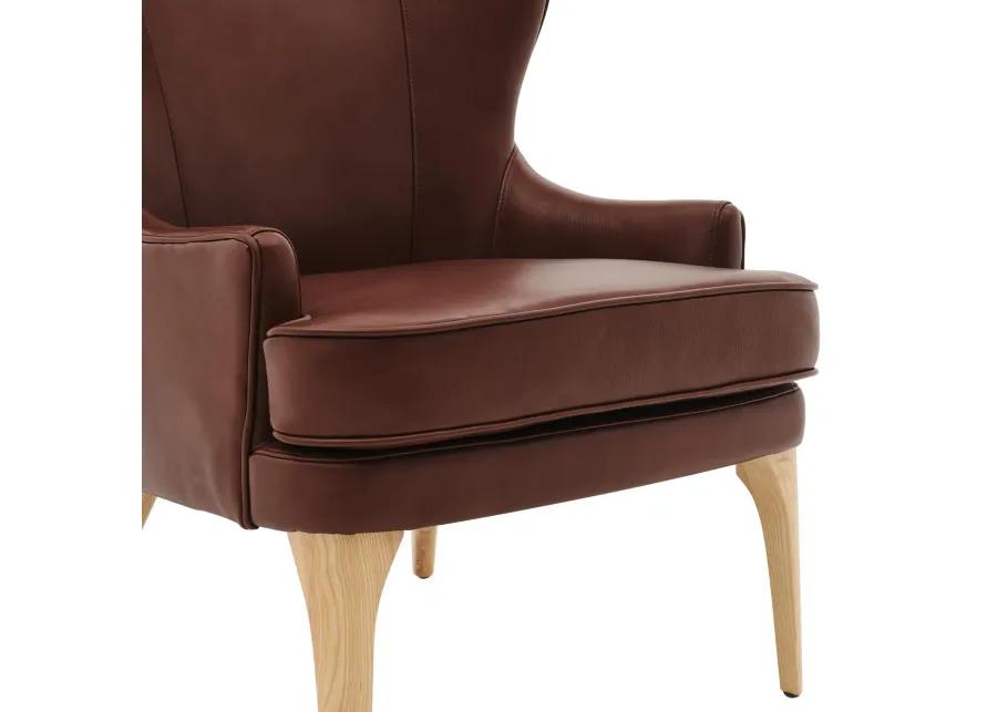 bjorn kd top grain leather accent chair, garrett brown