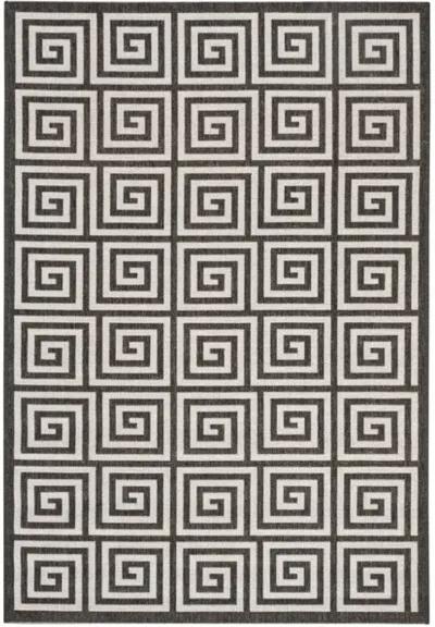 LINDEN 129 Collection LND129A-4 Light Grey / Charcoal 4' X 6'