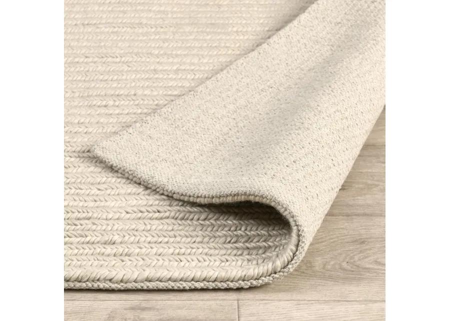 Dawson 5'x8' Wool Blend Fabric Handwoven Beige Accent Area Rug