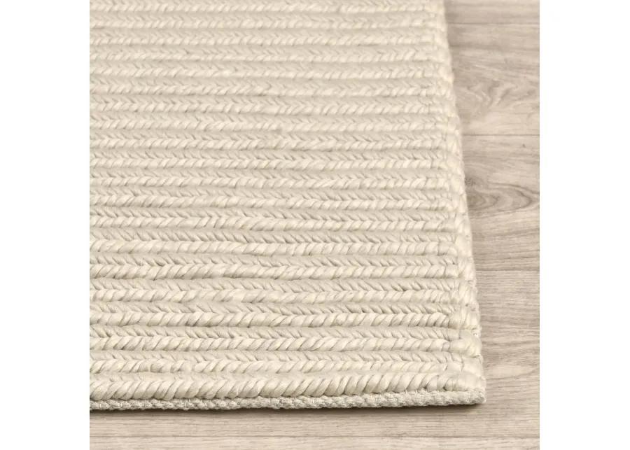 Dawson 5'x8' Wool Blend Fabric Handwoven Beige Accent Area Rug