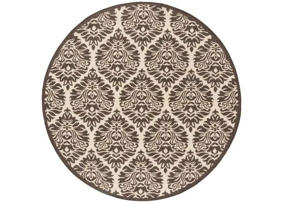 LINDEN 135 Collection LND135U-6R Creme / Brown 6'-7" X 6'-7" Round