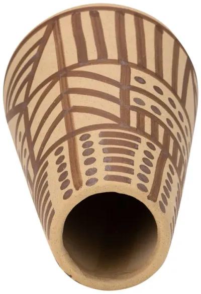 Cer, 8"h Eclectic Vase, Irish Cream