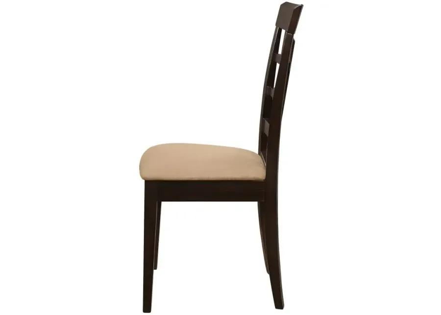 Gabriel Lattice Back Side Chairs Cappuccino and Tan (Set of 2)