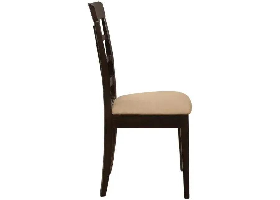 Gabriel Lattice Back Side Chairs Cappuccino and Tan (Set of 2)