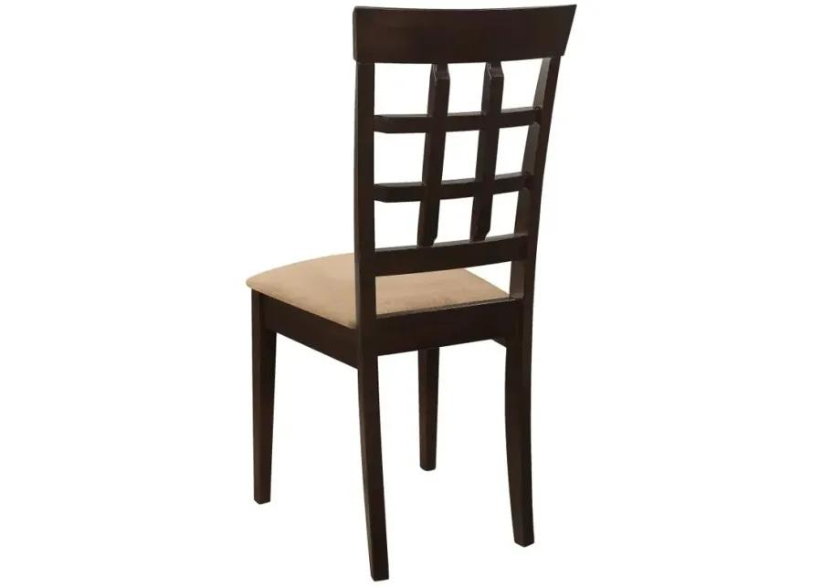 Gabriel Lattice Back Side Chairs Cappuccino and Tan (Set of 2)