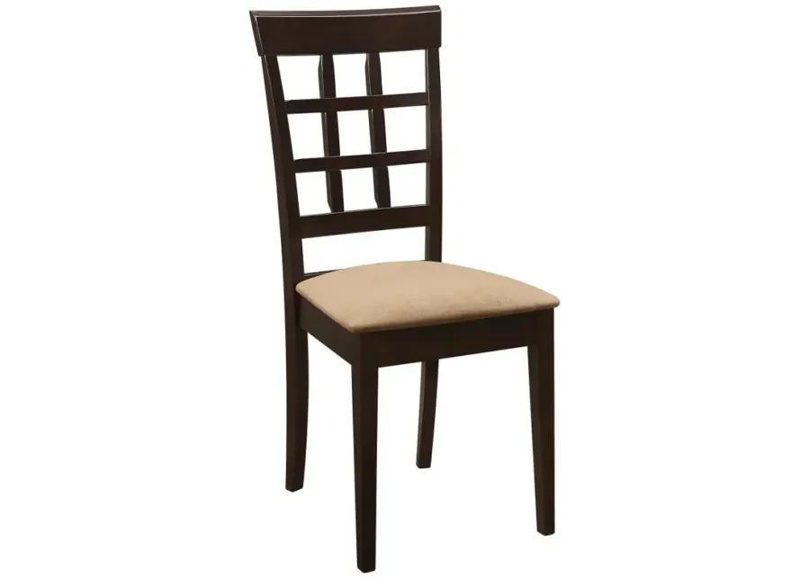 Gabriel Lattice Back Side Chairs Cappuccino and Tan (Set of 2)