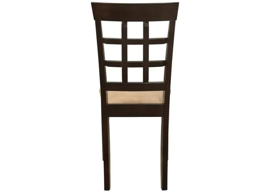 Gabriel Lattice Back Side Chairs Cappuccino and Tan (Set of 2)